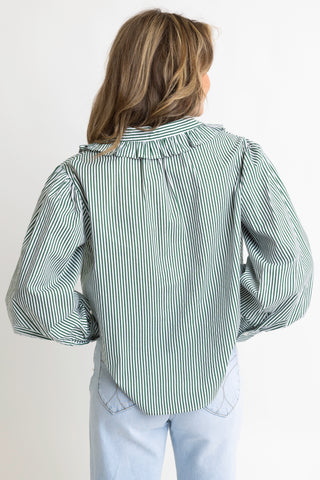 Striped Ruffle Trim Top