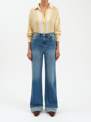 Far Out High Rise Cuffed Wide Leg Denim - Big Break