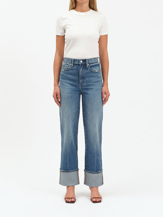 Eastside High Rise Cuffed Wide Leg Denim - Crush Hour