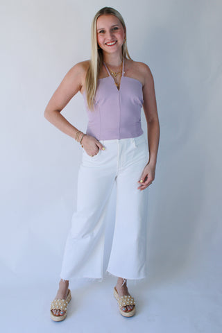 Lyra Wide Leg Crop in Soft White