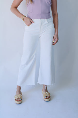 Lyra Wide Leg Crop in Soft White