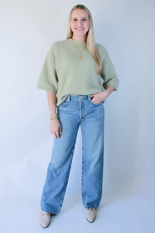 Annina High Rise Wide Leg 33" in Meuse