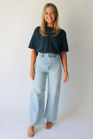 Penny Crop High Rise Wide Leg Denim - Collective