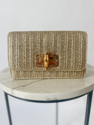 Lilly Woven Straw Clutch