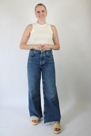 Dame High Rise Wide Leg Jean in Control