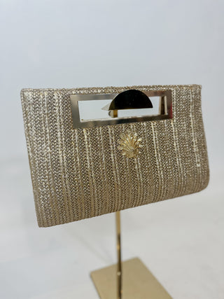 Chloe Clutch - Gold Straw