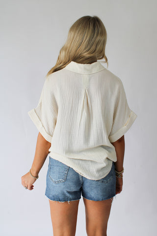 Kate Button Up in Vanilla Ice