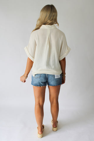 Kate Button Up in Vanilla Ice