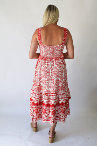 River Ride Red Midi Dress