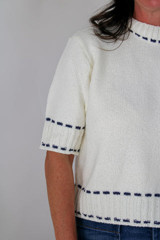 Stitched Mock Neck Sweater