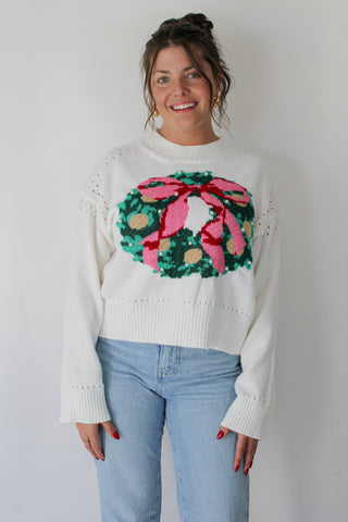 Pearl Wreath Knit Sweater