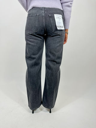 Lexi Mid-Rise Bowed Straight Denim - Mercury