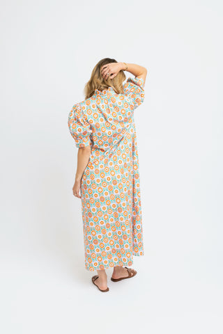Floral Ruffle Maxi Shirt Dress