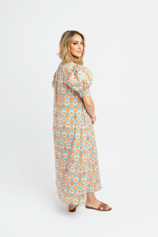 Floral Ruffle Maxi Shirt Dress