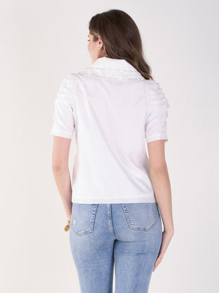 Cameron Top - White Taffeta