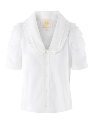 Cameron Top - White Taffeta