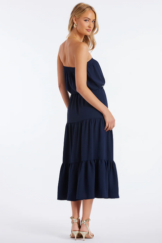 Serafina Strapless Dress - Navy