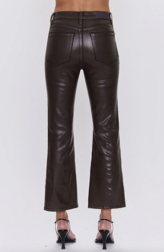 Lennon High Rise Crop Boot Denim - Coated Mocha