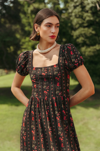 The Cornelia Dress - Onyx Garden