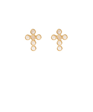 Mother of Pearl Cross Earrings