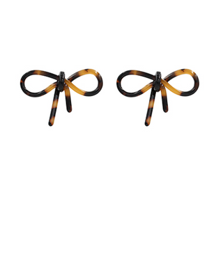 Tortoise Acrylic Bow Earrings