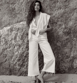 Lyra Wide Leg Crop in Soft White