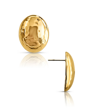 Ira Hammered Oval Earring