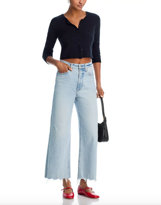 Lana Crop High Rise Ultra Wide Leg Denim - Sun-Kissed Vintage