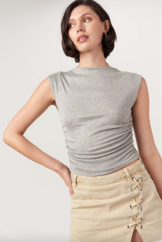 Caspia Rib Tank - Heather Grey
