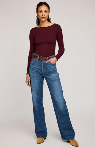 Ingrid Long Sleeve Top - Merlot