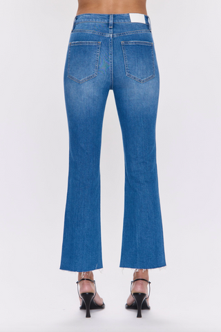Lennon High Rise Crop Boot Denim - Ami
