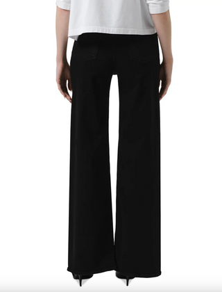 Lyra High Rise Wide Leg Denim in Plush Black