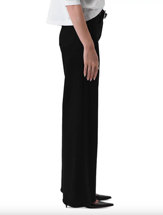 Lyra High Rise Wide Leg Denim in Plush Black