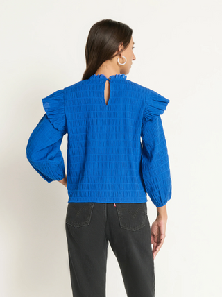 Aria Ruffle Top - Sapphire