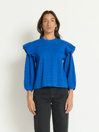 Aria Ruffle Top - Sapphire