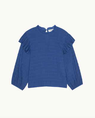 Aria Ruffle Top - Sapphire