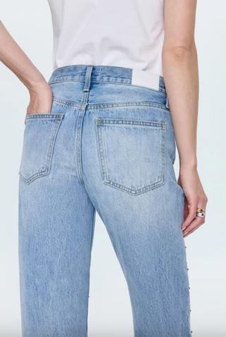 Lexi Mid Rise Bowed Straight Jean - Aries