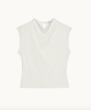 Lulu Mock Neck Top - Porcelain