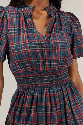 Palmer Plaid Poplin Tiered Maxi Dress