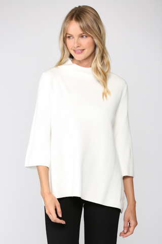 Mock Neck Pullover Sweater - Cream