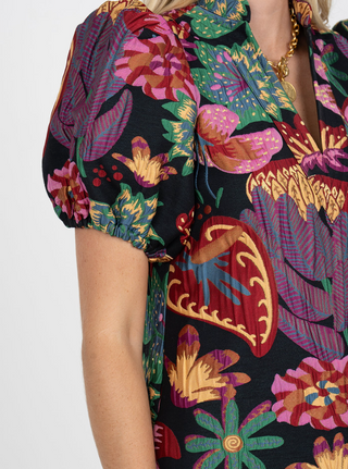 Hampton Mini Dress - Midnight Garden