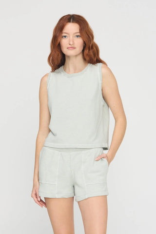 Gwynn Crew Neck Terry Tank - Moonstone
