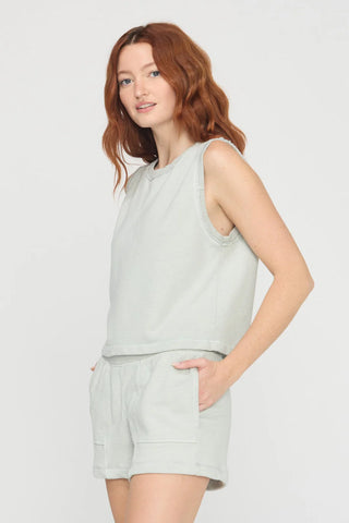 Gwynn Crew Neck Terry Tank - Moonstone