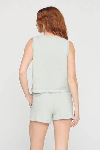 Gwynn Crew Neck Terry Tank - Moonstone