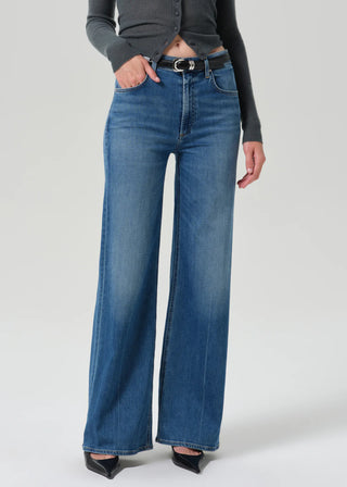 Lyra Long Wide Leg Denim in Candle Light