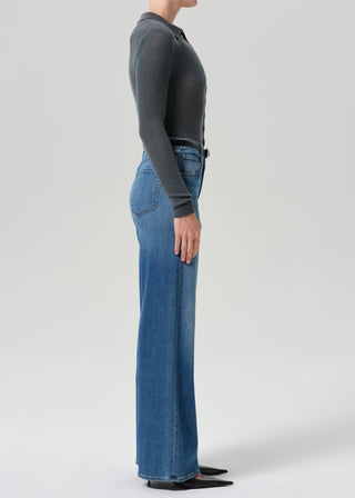 Lyra Long Wide Leg Denim in Candle Light