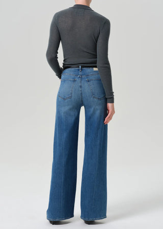 Lyra Long Wide Leg Denim in Candle Light