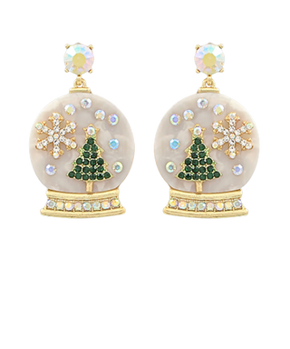 Rhinestone Snowglobe Earrings