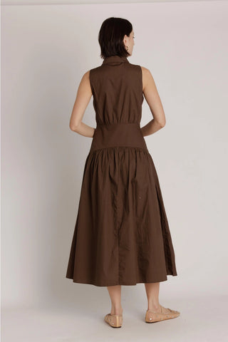 Curved Yoke Midi Dress