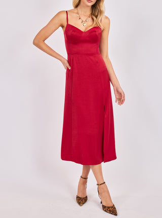 Romy Satin Bustier Midi Dress